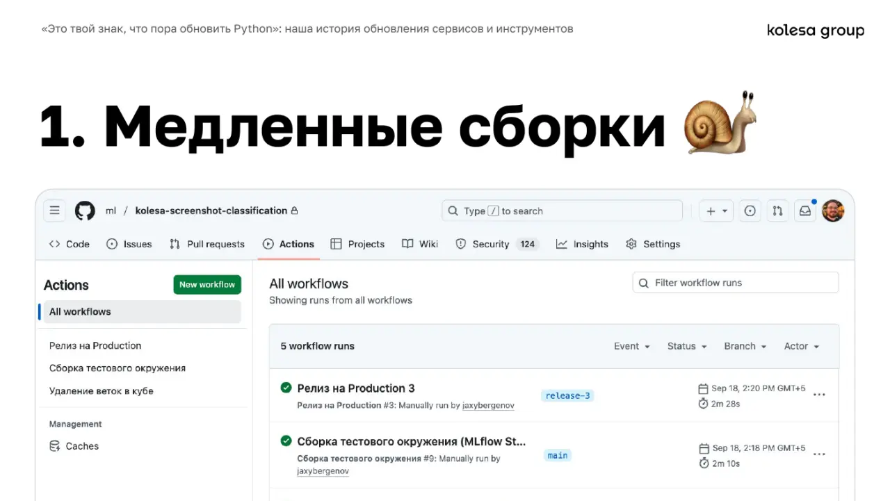 Слайд 25: «Это твой знак, что пора обновить Python»: наша история обновления сервисов и инструментов